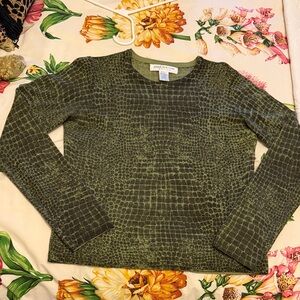 Jones New York Olive Wool Top